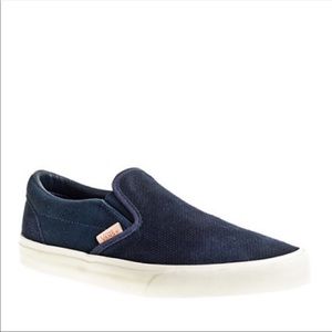 Navy Suede Slip On Vans for J. Crew